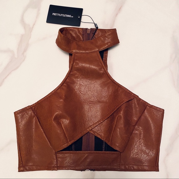 Faux Leather Crop Top - Picture 4 of 6